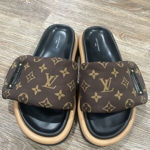 Louis Vuitton Monogram Brown and Black Slides – Size EU 38 (US 8)